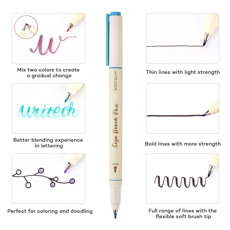 Writech Sign Brush Pens Swatches  Brush pen, Swatch, Black and red