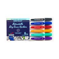 WRITECH C9X95TZ Writech Retractable Dry Erase Markers Pack of 12
